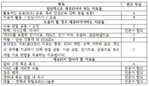 4) 급성 WAD 치료(0-12주)